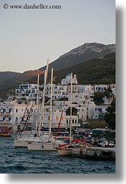 amorgos, boats, europe, greece, harbor, towns, vertical, photograph