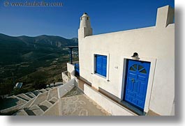 amorgos, blues, buildings, europe, greece, horizontal, houses, white, white wash, windows, photograph
