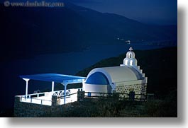 amorgos, churches, europe, greece, horizontal, long exposure, mountains, nite, ocean, white wash, photograph