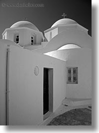 amorgos, black and white, churches, doors, europe, greece, narrow, streets, vertical, white, white wash, photograph
