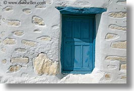 amorgos, blues, doors, doors & windows, europe, greece, horizontal, stones, white wash, photograph