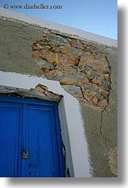 amorgos, blues, doors, doors & windows, europe, greece, stones, vertical, walls, photograph