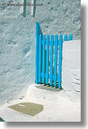 amorgos, blues, doors & windows, europe, gates, greece, vertical, walls, white, white wash, photograph