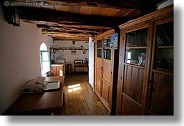 amorgos, europe, greece, horizontal, hozoviotissa monastery, kitchen, materials, monastery, woods, photograph