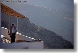 amorgos, balconies, europe, greece, horizontal, men, people, views, photograph