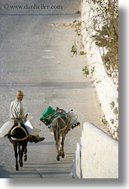 amorgos, donkeys, europe, greece, men, people, riding, vertical, photograph