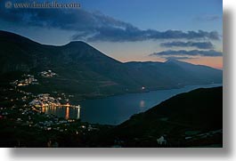 amorgos, bay, dusk, europe, greece, horizontal, mountains, scenics, slow exposure, photograph