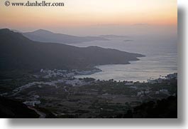 amorgos, bay, europe, greece, haze, hazy, horizontal, scenics, sunsets, photograph