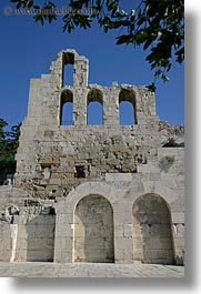 acropolis, arches, athens, clouds, europe, greece, high, nature, sky, vertical, windows, photograph