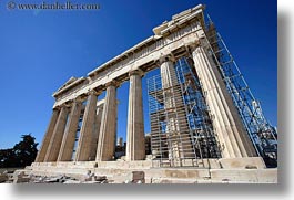 acropolis, athens, europe, greece, horizontal, parthenon, scaffolding, structures, photograph