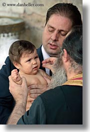 athens, babies, baptism, christening, europe, greece, priests, vertical, photograph