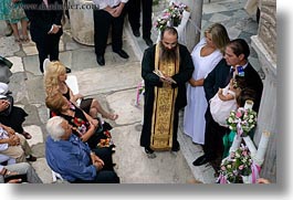 athens, babies, baptism, europe, greece, horizontal, parents, priests, photograph