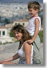 athens, emotions, europe, greece, happy, mothers, people, sons, vertical, photograph
