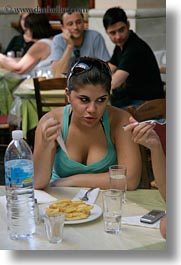 athens, breasts, colors, europe, fries, greece, green, people, vertical, womens, photograph