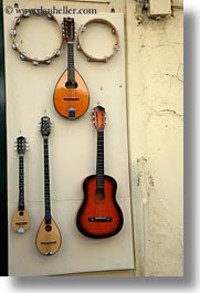 athens, europe, greece, guitars, mandolins, shops, vertical, photograph