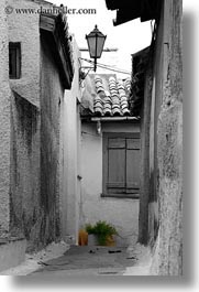 athens, buildings, color composite, europe, greece, green, grey, plants, streets, vertical, photograph