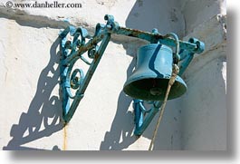 bells, blues, churches, europe, greece, horizontal, mykonos, white wash, photograph