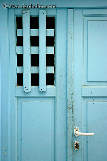 Blue Door White Handle