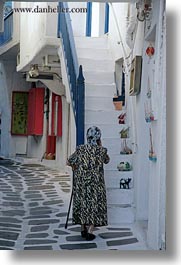 europe, greece, mykonos, old, stairs, vertical, white wash, womens, photograph