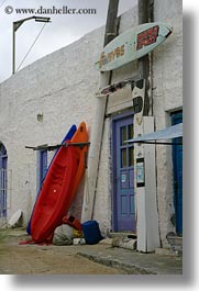 boards, buildings, doors, europe, greece, naxos, purple, surf, vertical, white wash, photograph