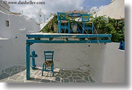 blues, chairs, down, europe, greece, horizontal, naxos, white wash, photograph