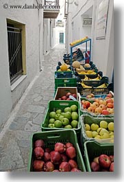 europe, foods, fruits, greece, narrow, naxos, streets, vertical, photograph