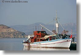 boats, europe, greece, harbor, horizontal, naxos, red, trim, white, photograph
