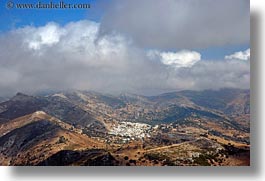 europe, greece, horizontal, mountains, naxos, scenics, towns, photograph