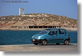 apollo, arches, blues, cars, colors, europe, greece, horizontal, naxos, opal, vehicles, photograph