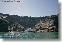 caldron, churches, europe, greece, horizontal, santorini, swimmers, white wash, photograph