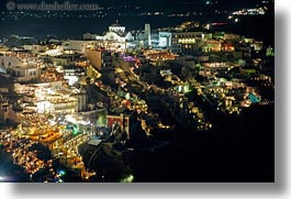 cityscapes, europe, greece, horizontal, nite, santorini, slow exposure, photograph