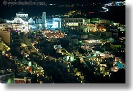 cityscapes, europe, greece, horizontal, nite, santorini, slow exposure, photograph