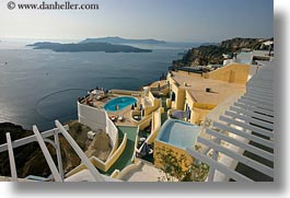 europe, greece, horizontal, hotels, islands, ocean, pools, santorini, scenics, photograph