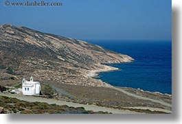 churches, europe, greece, horizontal, ocean, scenics, tinos, views, photograph