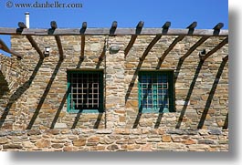 buildings, europe, greece, horizontal, shadows, stones, tinos, woods, photograph