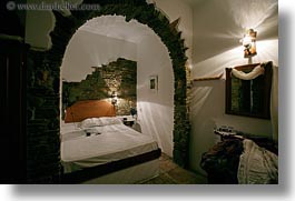 arches, bedrooms, europe, greece, horizontal, hotel voreades, slow exposure, stones, tinos, photograph