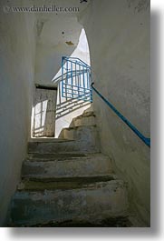 blues, europe, gates, greece, irons, stairs, tinos, vertical, white wash, photograph