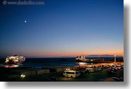 boats, dawn, europe, ferry, greece, horizontal, moon, nite, slow exposure, tinos, photograph