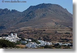 churches, europe, greece, horizontal, mountains, scenics, tinos, towns, photograph