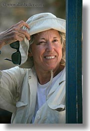 barbara, clothes, emotions, europe, greece, happy, hats, people, senior citizen, smiles, sunglasses, tourists, vertical, womens, photograph