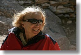 blonds, clothes, emotions, europe, eve, greece, horizontal, people, red, senior citizen, smiles, sunglasses, ted eve, tourists, photograph