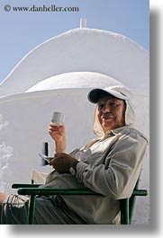 clothes, coffee, content, emotions, espresso, europe, greece, hats, people, senior citizen, ted, ted eve, tourists, vertical, photograph