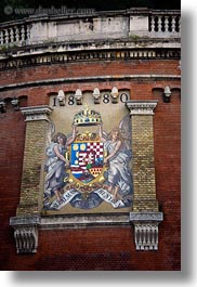 arts, bricks, budapest, europe, hungary, mosaics, vertical, photograph