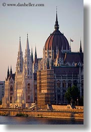 budapest, buildings, domes, europe, hungary, parliament, rivers, structures, vertical, views, photograph