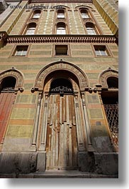 bricks, budapest, buildings, europe, facades, hungary, jewish, materials, religious, synagogue, temples, vertical, photograph