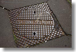 budapest, covers, europe, horizontal, hungary, irons, manhole covers, manholes, materials, photograph