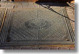 budapest, covers, europe, horizontal, hungary, irons, manhole covers, manholes, materials, photograph