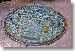 budapest, covers, europe, horizontal, hungary, irons, manhole covers, manholes, materials, photograph