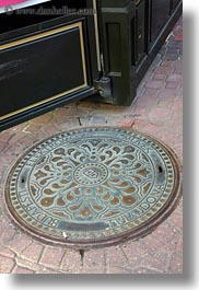 budapest, covers, europe, hungary, irons, manhole covers, manholes, materials, vertical, photograph