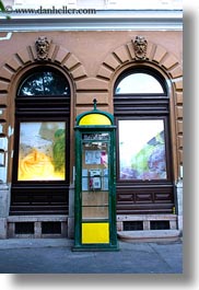 arches, budapest, europe, hungary, pay, telephones, vertical, windows, photograph